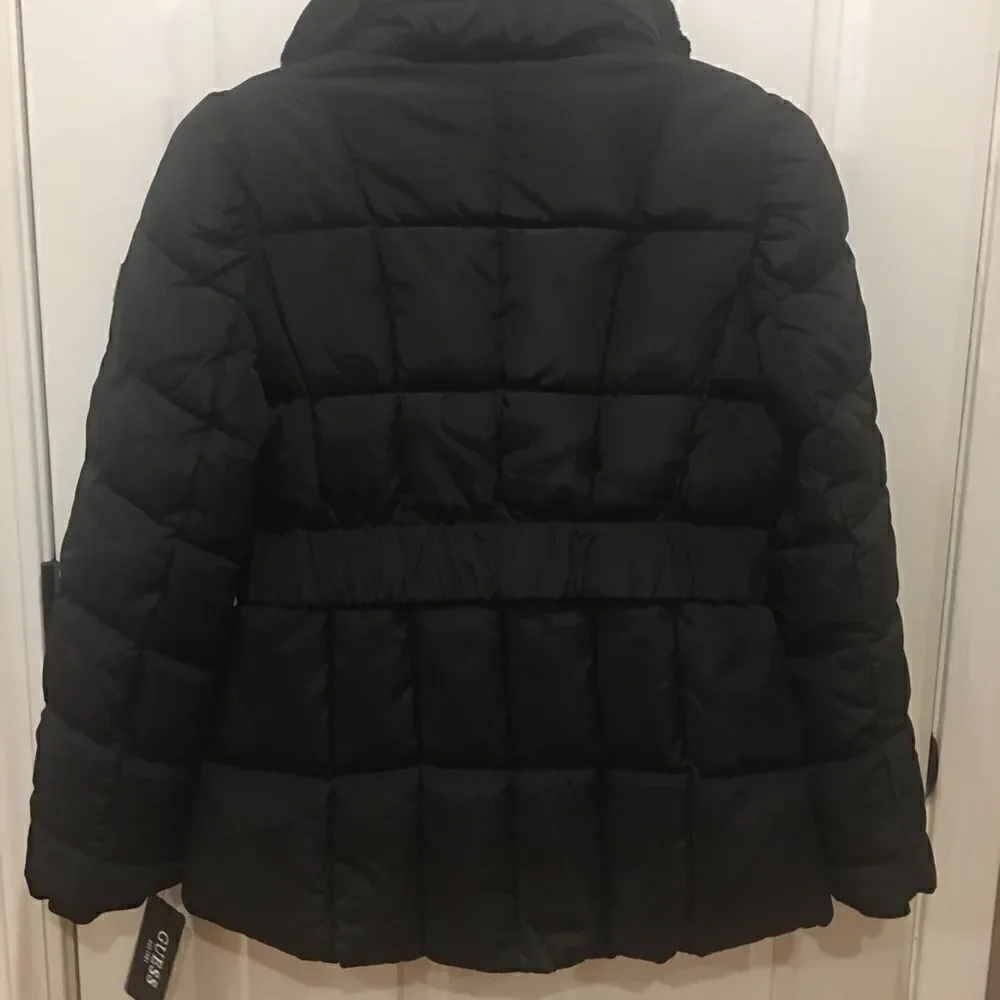 Guess medium black faux fur trim jacket puffer coat winter
